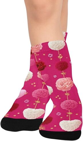 جوارب رومانسية بوم بوم للمشي لمسافات طويلة - جوارب شتوية حرارية سميكة دافئة للأطفال الصغار للأولاد والبنات للمدرسة، والارتداء اليومي والأنشطة الخارجية in Kuwait