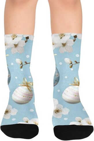 جوارب Cherry Blossom لعيد الفصح للمشي لمسافات طويلة - جوارب شتوية سميكة دافئة للأولاد والبنات الصغار للمدرسة، والارتداء اليومي والأنشطة الخارجية in Kuwait