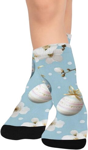 جوارب Cherry Blossom لعيد الفصح للمشي لمسافات طويلة - جوارب شتوية سميكة دافئة للأولاد والبنات الصغار للمدرسة، والارتداء اليومي والأنشطة الخارجية in Kuwait