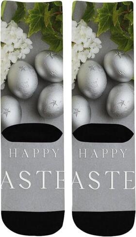 جوارب المشي لمسافات طويلة على شكل بيضة عيد الفصح الفضية - جوارب شتوية حرارية سميكة دافئة للأطفال الصغار للأولاد والبنات للمدرسة، والارتداء اليومي والأنشطة الخارجية in Kuwait