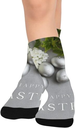 جوارب المشي لمسافات طويلة على شكل بيضة عيد الفصح الفضية - جوارب شتوية حرارية سميكة دافئة للأطفال الصغار للأولاد والبنات للمدرسة، والارتداء اليومي والأنشطة الخارجية in Kuwait