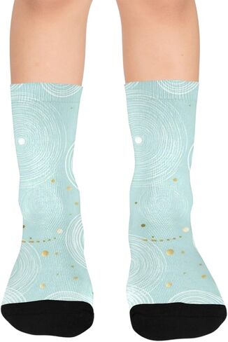 جوارب التنزه سيرًا على الأقدام بتصميم حلقة باستيل - جوارب شتوية حرارية سميكة دافئة للأولاد والبنات الصغار للمدرسة، والارتداء اليومي والأنشطة الخارجية in Kuwait