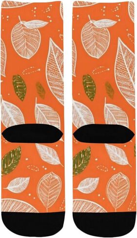 جوارب المشي لمسافات طويلة باللون البرتقالي من Citrus Leaf Art - جوارب شتوية حرارية سميكة دافئة للأولاد والبنات للمدرسة، والارتداء اليومي والأنشطة الخارجية in Kuwait