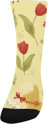 جوارب توليب كيك بلوم للتنزه سيرًا على الأقدام باللون الأصفر - جوارب شتوية حرارية سميكة دافئة للأولاد والبنات للمدرسة، والارتداء اليومي والأنشطة الخارجية in Kuwait