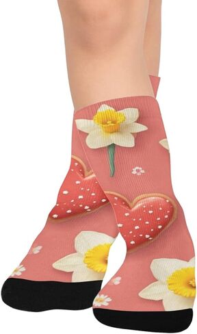 جوارب للمشي لمسافات طويلة على شكل قلوب حمراء - جوارب شتوية حرارية سميكة دافئة للأطفال الصغار للأولاد والبنات للمدرسة، والارتداء اليومي والأنشطة الخارجية in Kuwait