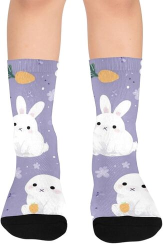 جوارب Bunny Carrot Bloom للمشي لمسافات طويلة - جوارب شتوية حرارية سميكة دافئة للأولاد والبنات للمدرسة، والارتداء اليومي والأنشطة الخارجية in Kuwait