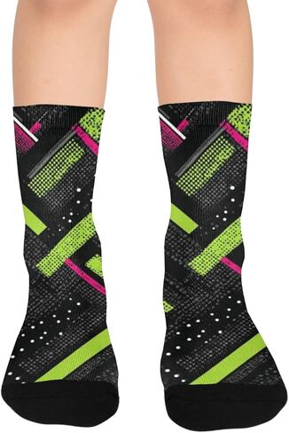 جوارب للمشي لمسافات طويلة بطبعة قطرية نيون - جوارب شتوية حرارية سميكة دافئة للأطفال الصغار للأولاد والبنات للمدرسة، والارتداء اليومي والأنشطة الخارجية in Kuwait