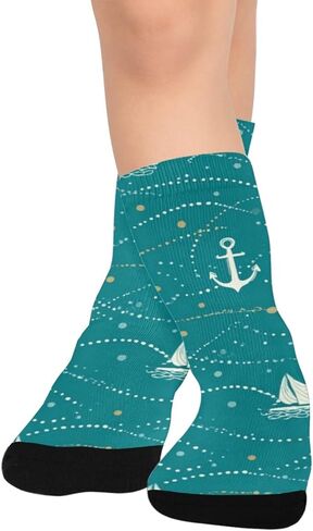 جوارب للمشي لمسافات طويلة على شكل قارب مرساة - جوارب شتوية حرارية سميكة دافئة للأولاد والبنات للمدرسة، والارتداء اليومي والأنشطة الخارجية in Kuwait