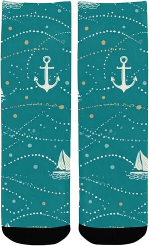 جوارب للمشي لمسافات طويلة على شكل قارب مرساة - جوارب شتوية حرارية سميكة دافئة للأولاد والبنات للمدرسة، والارتداء اليومي والأنشطة الخارجية in Kuwait