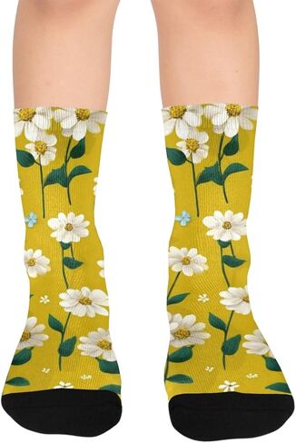 جوارب Sunny Daisy Bloom للمشي لمسافات طويلة - جوارب شتوية حرارية سميكة دافئة للأطفال الصغار للأولاد والبنات للمدرسة، والارتداء اليومي والأنشطة الخارجية in Kuwait