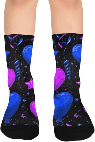 جوارب للمشي لمسافات طويلة على شكل قلب نيون داكن - جوارب شتوية حرارية سميكة دافئة للأولاد والبنات للمدرسة، والارتداء اليومي والأنشطة الخارجية in Kuwait