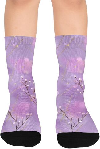 جوارب لافندر هارتس أرجوانية للمشي لمسافات طويلة - جوارب شتوية حرارية سميكة دافئة للأطفال الصغار للأولاد والبنات للمدرسة، والارتداء اليومي والأنشطة الخارجية in Kuwait