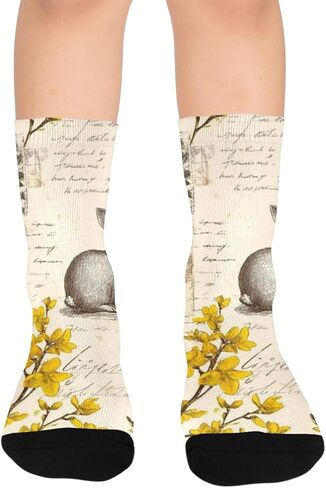 جوارب المشي لمسافات طويلة برسومات زهرية - جوارب شتوية حرارية سميكة دافئة للأولاد والبنات الصغار للمدرسة، والارتداء اليومي والأنشطة الخارجية in Kuwait