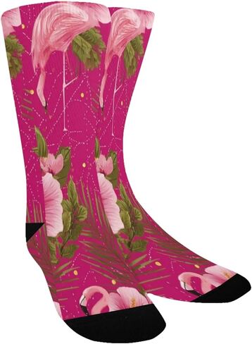 جوارب Flamingo Hibiscus Bloom Pink للمشي لمسافات طويلة - جوارب شتوية سميكة دافئة للأولاد والبنات للمدرسة، والارتداء اليومي والأنشطة الخارجية in Kuwait