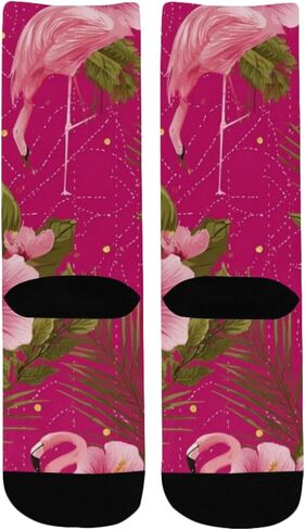 جوارب Flamingo Hibiscus Bloom Pink للمشي لمسافات طويلة - جوارب شتوية سميكة دافئة للأولاد والبنات للمدرسة، والارتداء اليومي والأنشطة الخارجية in Kuwait