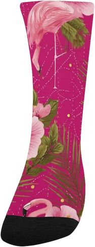 جوارب Flamingo Hibiscus Bloom Pink للمشي لمسافات طويلة - جوارب شتوية سميكة دافئة للأولاد والبنات للمدرسة، والارتداء اليومي والأنشطة الخارجية in Kuwait