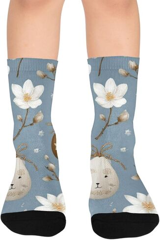 جوارب ماجنوليا لعيد الفصح باللون الأزرق للمشي لمسافات طويلة - جوارب شتوية حرارية سميكة دافئة للأولاد والبنات للمدرسة، والارتداء اليومي والأنشطة الخارجية in Kuwait