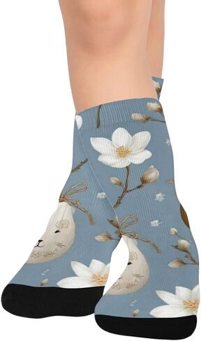 جوارب ماجنوليا لعيد الفصح باللون الأزرق للمشي لمسافات طويلة - جوارب شتوية حرارية سميكة دافئة للأولاد والبنات للمدرسة، والارتداء اليومي والأنشطة الخارجية in Kuwait