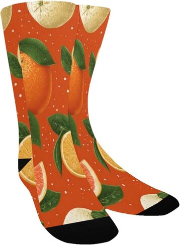 جوارب المشي لمسافات طويلة باللون البرتقالي والليموني - جوارب شتوية حرارية سميكة دافئة للأولاد والبنات الصغار للمدرسة، والارتداء اليومي والأنشطة الخارجية in Kuwait