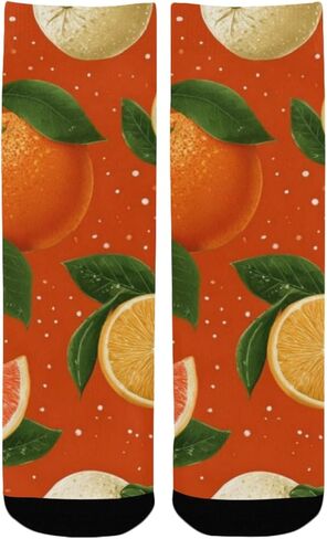 جوارب المشي لمسافات طويلة باللون البرتقالي والليموني - جوارب شتوية حرارية سميكة دافئة للأولاد والبنات الصغار للمدرسة، والارتداء اليومي والأنشطة الخارجية in Kuwait