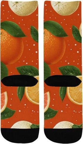 جوارب المشي لمسافات طويلة باللون البرتقالي والليموني - جوارب شتوية حرارية سميكة دافئة للأولاد والبنات الصغار للمدرسة، والارتداء اليومي والأنشطة الخارجية in Kuwait