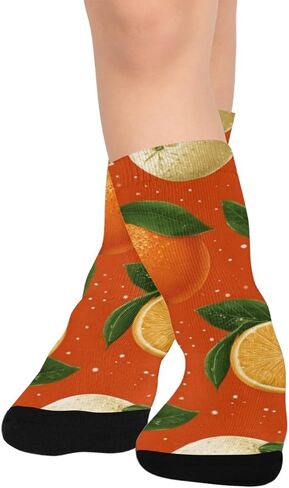 جوارب المشي لمسافات طويلة باللون البرتقالي والليموني - جوارب شتوية حرارية سميكة دافئة للأولاد والبنات الصغار للمدرسة، والارتداء اليومي والأنشطة الخارجية in Kuwait