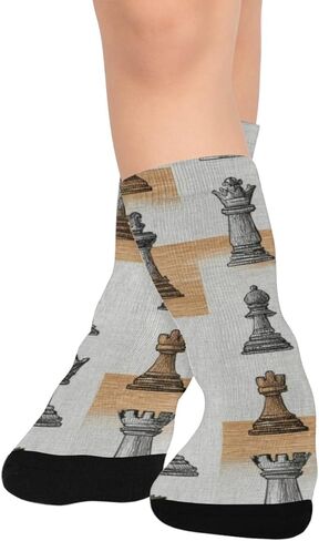 جوارب المشي لمسافات طويلة بنمط الشطرنج الكلاسيكي - جوارب شتوية حرارية سميكة دافئة للأولاد والبنات الصغار للمدرسة، والارتداء اليومي والأنشطة الخارجية in Kuwait