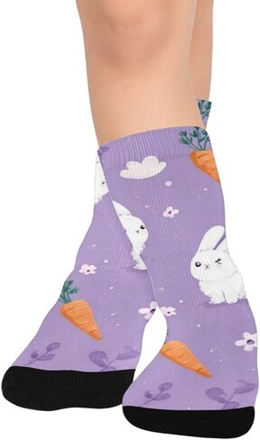 جوارب المشي لمسافات طويلة بتصميم أرنب غريب الأطوار - جوارب شتوية حرارية سميكة دافئة للأولاد والبنات للمدرسة، والارتداء اليومي والأنشطة الخارجية in Kuwait