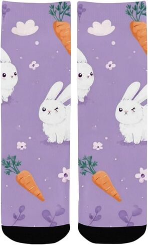 جوارب المشي لمسافات طويلة بتصميم أرنب غريب الأطوار - جوارب شتوية حرارية سميكة دافئة للأولاد والبنات للمدرسة، والارتداء اليومي والأنشطة الخارجية in Kuwait