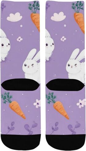 جوارب المشي لمسافات طويلة بتصميم أرنب غريب الأطوار - جوارب شتوية حرارية سميكة دافئة للأولاد والبنات للمدرسة، والارتداء اليومي والأنشطة الخارجية in Kuwait