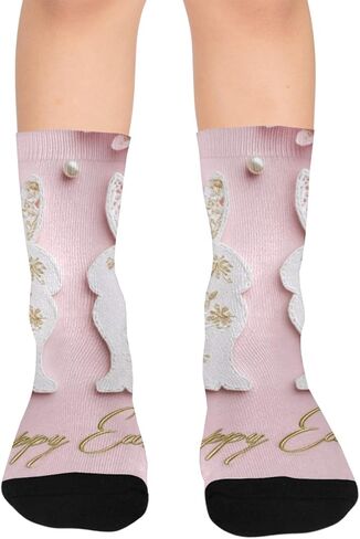 جوارب وردية للتنزه سيرًا على الأقدام باللون الوردي لعيد الفصح - جوارب شتوية حرارية سميكة دافئة للأولاد والبنات للمدرسة، والارتداء اليومي والأنشطة الخارجية in Kuwait