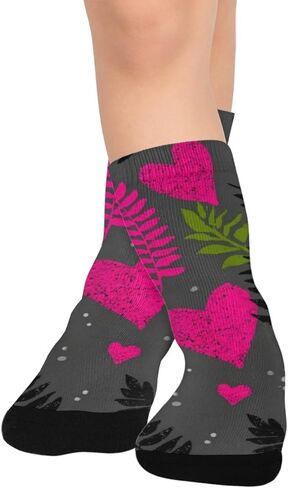 جوارب Pink Heart Fern للمشي لمسافات طويلة - جوارب شتوية حرارية سميكة دافئة للأطفال الصغار للأولاد والبنات للمدرسة، والارتداء اليومي والأنشطة الخارجية in Kuwait