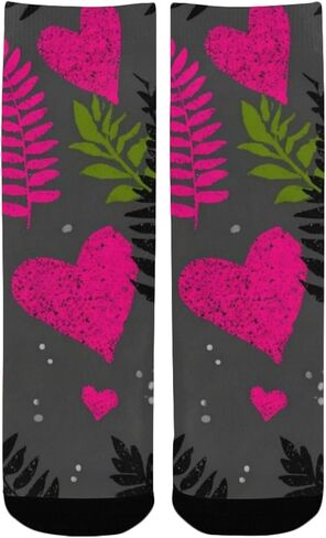 جوارب Pink Heart Fern للمشي لمسافات طويلة - جوارب شتوية حرارية سميكة دافئة للأطفال الصغار للأولاد والبنات للمدرسة، والارتداء اليومي والأنشطة الخارجية in Kuwait