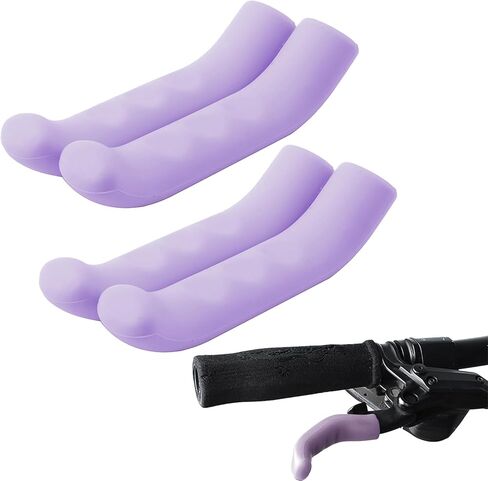 زوجان من الغطاء الواقي لمقبض فرامل الدراجة باللون الأرجواني، أغطية مقود فرامل الدراجة المقاومة للخدش وممتصة للصدمات، مقبض فرامل مضاد للانزلاق من السيليكون لملحقات ركوب الدراجات على الطرق الجبلية in Kuwait