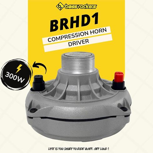 باس روكرز 300 واط، محرك بوق ضغط، برغي على الحلق 1 بوصة (BRHD1) 150 واط RMS 2 بوصة ملف صوتي قابل للاستبدال، عالي جدًا 107 ديسيبل للسيارة الرائعة ذات التردد العالي، المنزل، DJ، أنظمة الصوت الصوتية الاحترافية (BRHD1) in Saudi Arabia