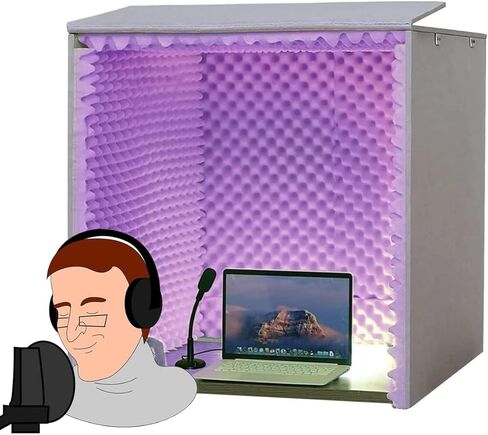 Sound Proofing Panels Small Portable Vocal Recording Booth, Sound Proof Panels for Walls, for conferences and broadcasts,Micro for Recording Studio, Home, Offices,Purple in Saudi Arabia