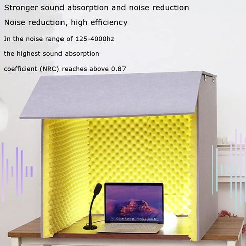 Desktop Soundproof Cover,Self Made Portable Sound Recording Vocal Booth Box,Music Studio Bedroom Home, Decreasing Noise,for Recording Studio, Podcasts, Singing, and Broadcasti,Blue in Saudi Arabia