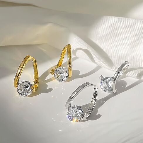 Lymphatic Drainage Slimming Hoop Earrings, Rhinestone Hoop Flysmus Halolux Lymphvity Germanium Earrings Lymphatic Acupuncture Earrings Fashion Jewelry Gift For Women Girls in Kuwait