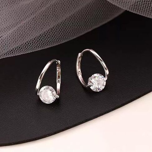 Lymphatic Drainage Slimming Hoop Earrings, Rhinestone Hoop Flysmus Halolux Lymphvity Germanium Earrings Lymphatic Acupuncture Earrings Fashion Jewelry Gift For Women Girls in Kuwait