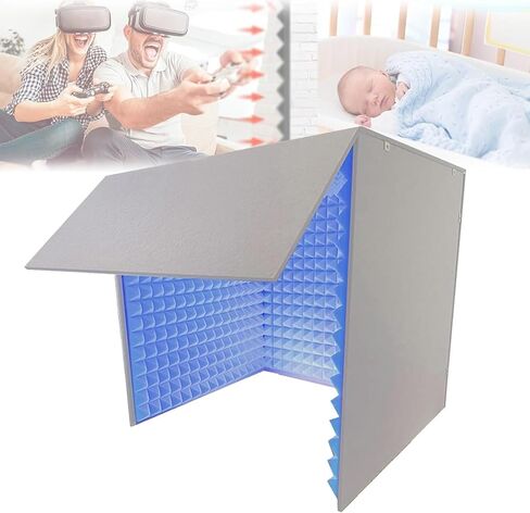 Portable Soundproof Enclosure for Home Use, Soundproof Room, Desktop Soundproof Enclosure, Foldable and Removable, Suitable for Microphone Recording Equipment Podcasting, Sing,Blue in Saudi Arabia