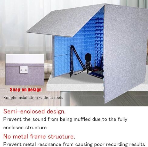 Portable Vocal Recording Booth, Desktop Soundproof Cover, Microphone Isolation Booth Cube, Decreasing Noise, Studio Equipment, Easy to Assemble, Microphone Shield Independent,Green in Saudi Arabia