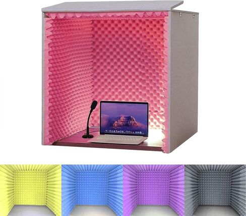 Sound Proof Foam, Sound Proof Booth, Portable Soundproof Booth, Recording Booth for Home Studio, Foldable Assembly Type, Conference, Broadcasting Microphone soundproof, 80 * 8,Red in Saudi Arabia