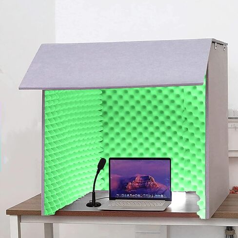 Portable Vocal Booth,Desktop Soundproof Cover,Isolation Booth,Self Made Sound Recording Studio Equipment,Microphisolation Absorbing Shield,for Studio Desk,Green in Saudi Arabia