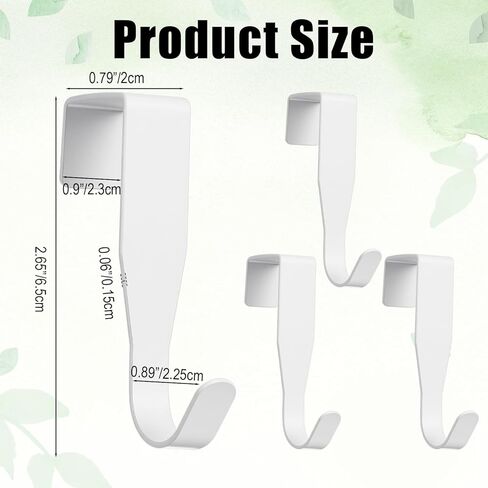 Xindojuz 4 Pack Over Cabinet Door Hook, Carbon Steel Dooor Hanger Hook Over The Cabinets Drawer Hooks for Hanging Towels Clothes Bags Kitchen Cabinet Bathroom Doors, Fits 0.6" Thick Door (White) in Saudi Arabia
