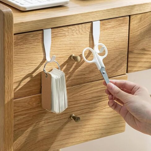Xindojuz 4 Pack Over Cabinet Door Hook, Carbon Steel Dooor Hanger Hook Over The Cabinets Drawer Hooks for Hanging Towels Clothes Bags Kitchen Cabinet Bathroom Doors, Fits 0.6" Thick Door (White) in Saudi Arabia