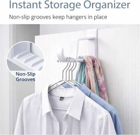Over The Door Hook 2 Pack - White Plastic Single Hanger for Towels, Robes, and Coats - Easy-to-Install Space Saver for Bathroom, Bedroom, and Closet Storage in Saudi Arabia