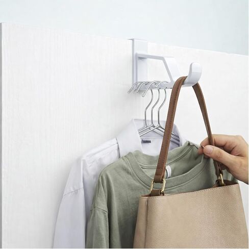 Over The Door Hook 2 Pack - White Plastic Single Hanger for Towels, Robes, and Coats - Easy-to-Install Space Saver for Bathroom, Bedroom, and Closet Storage in Saudi Arabia