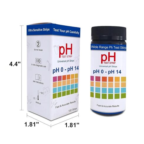 شرائط اختبار الأس الهيدروجيني 0-14 100 قطعة من شرائط اختبار الأس الهيدروجيني العالمية، شرائط الأس الهيدروجيني لاختبار البول واللعاب، شرائط اختبار الأس الهيدروجيني من ورق عباد الشمس لاختبار السوائل والمياه والمختبرات وأحواض السمك والصالات الرياضية وحمامات  in Kuwait