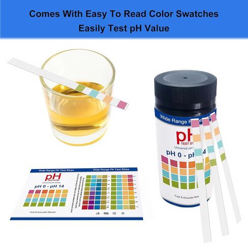 شرائط اختبار الأس الهيدروجيني 0-14 100 قطعة من شرائط اختبار الأس الهيدروجيني العالمية، شرائط الأس الهيدروجيني لاختبار البول واللعاب، شرائط اختبار الأس الهيدروجيني من ورق عباد الشمس لاختبار السوائل والمياه والمختبرات وأحواض السمك والصالات الرياضية وحمامات  in Kuwait