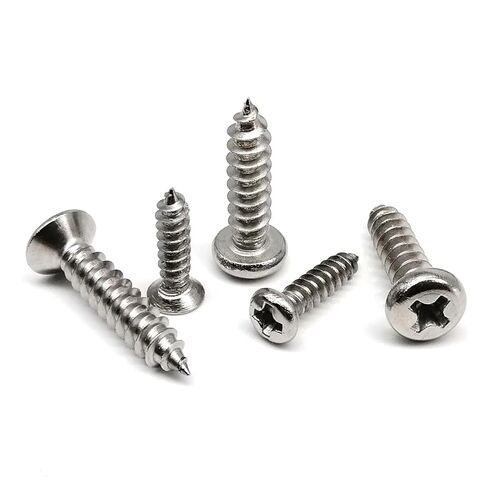 250-1010 قطعة 1 صندوق M1.2 M1.4 M1.7 M2 M3 M4 فيليبس شقة غاطسة مستديرة عموم رئيس الخشب الذاتي التنصت المسمار مزيج أحجام مجموعة 304 الفولاذ المقاوم للصدأ (380 قطعة مستديرة) in Kuwait
